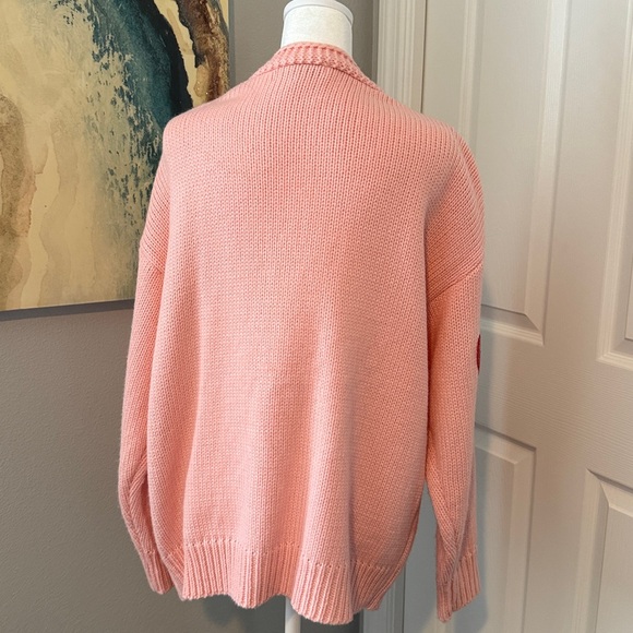 Oversized Sequin Heart Cardigan in Blush - Picture 4 of 6